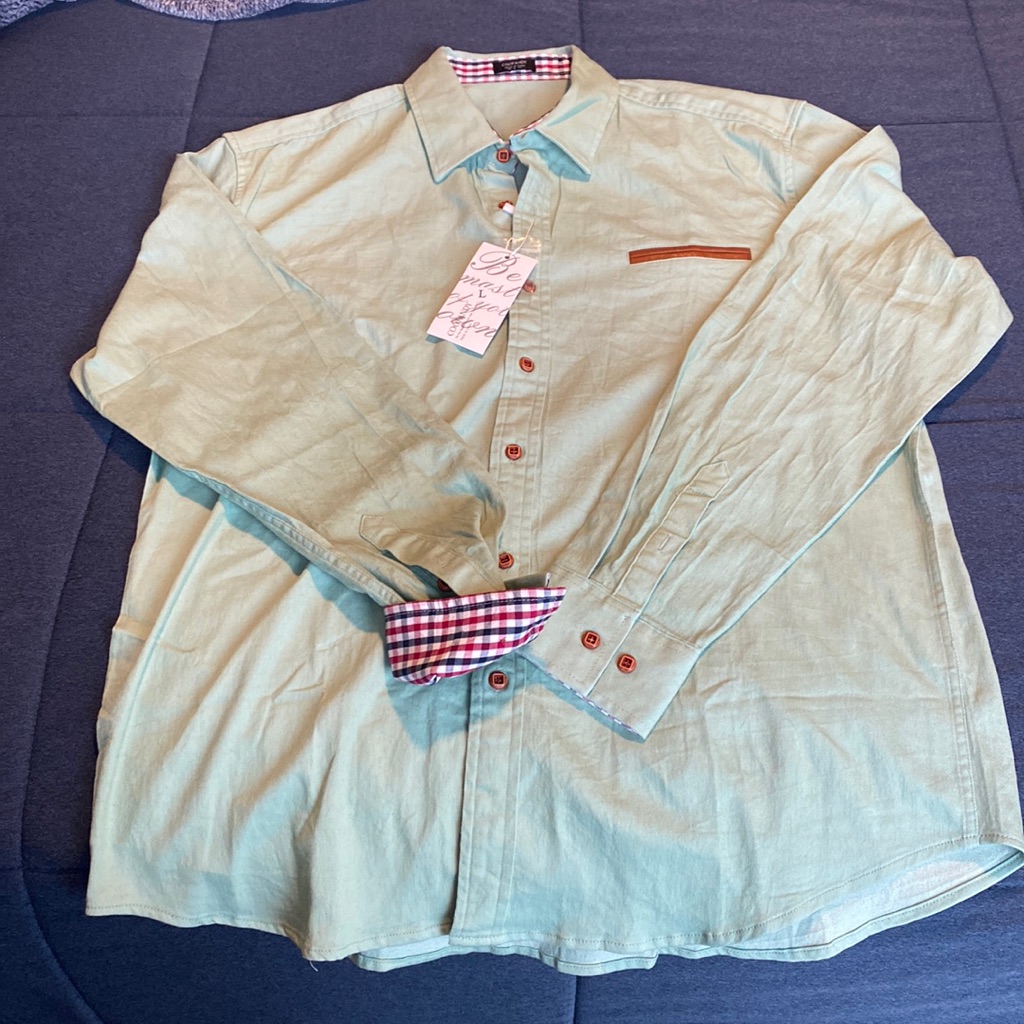 Green Coofandy Button Down